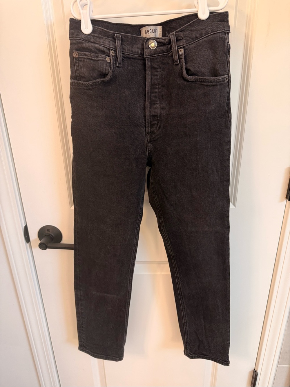 AGOLDE | Riley High Rise Straight Crop | Black